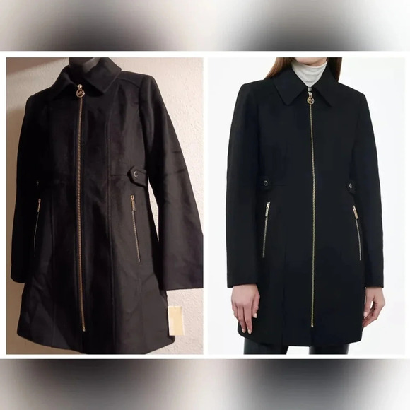 Michael Kors Jackets & Blazers - Micheal Kors Wool Blend Zip-Front Coat